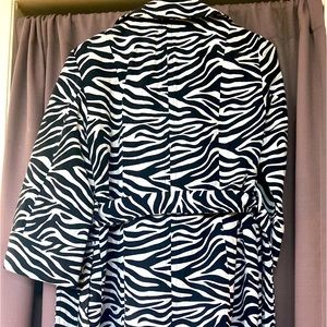 Black/ white animal print coat , worn a couple times to NY graduation